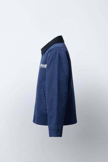 VESTE TEXTE BRODÉ - Bleu roi de Zara - Image 2