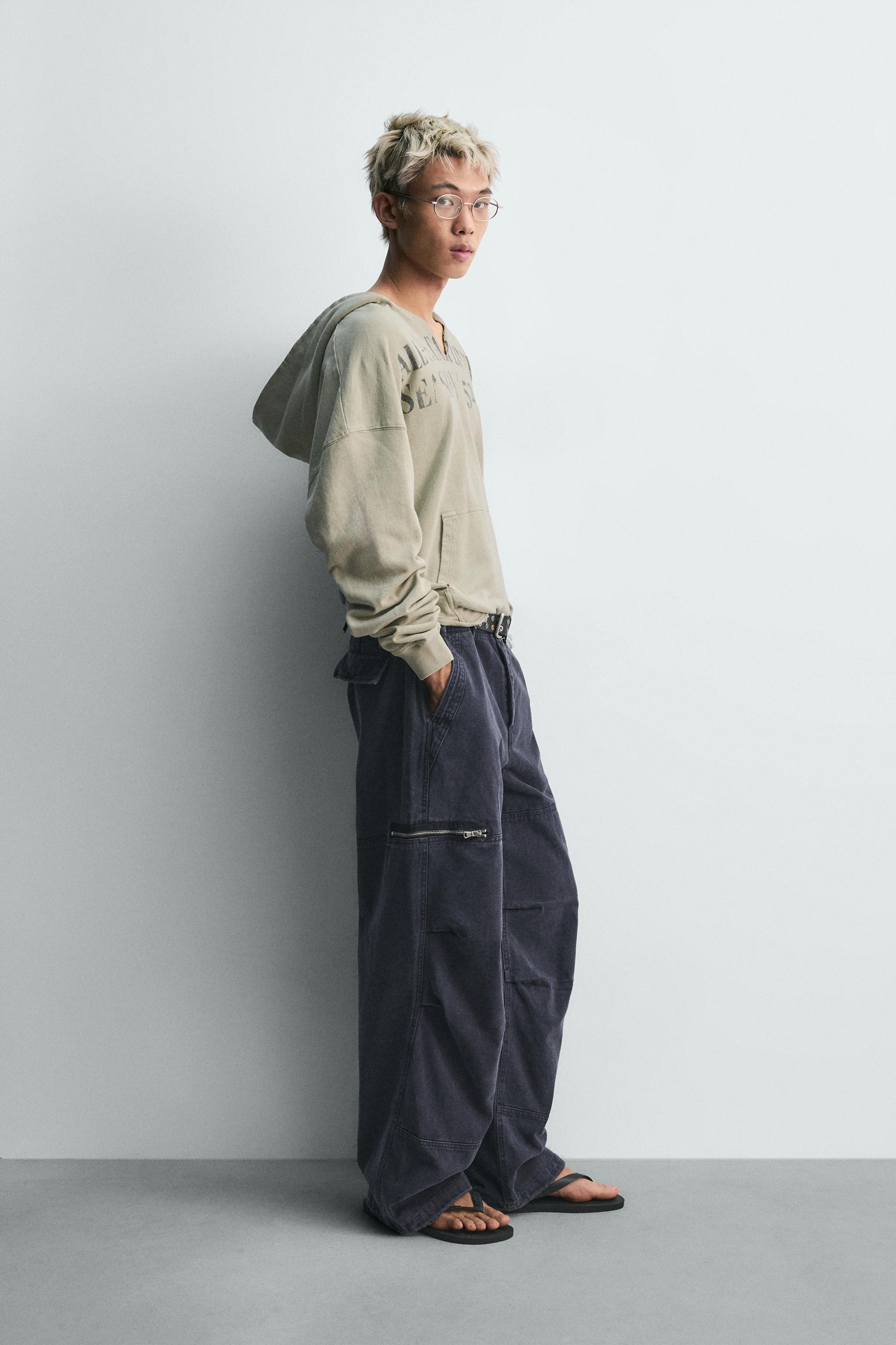 パラシュートカーゴパンツ - ブルー | ZARA Japan / 日本