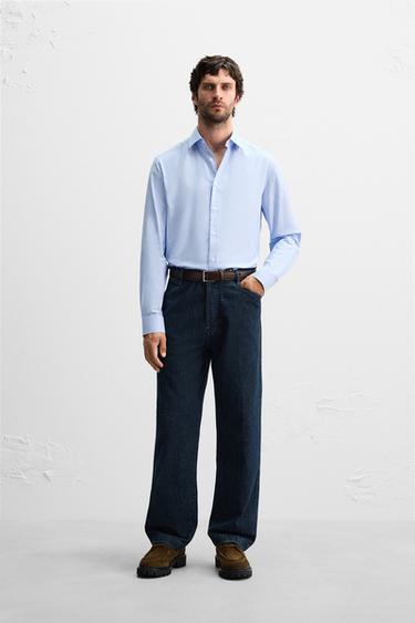 Zara SLIM FIT SHIRT - Sky blue - Image 0