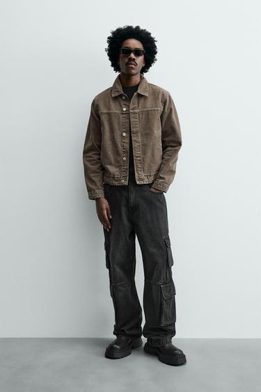 CAZADORA DENIM BÁSICA - Beige de Zara - Imagen 0