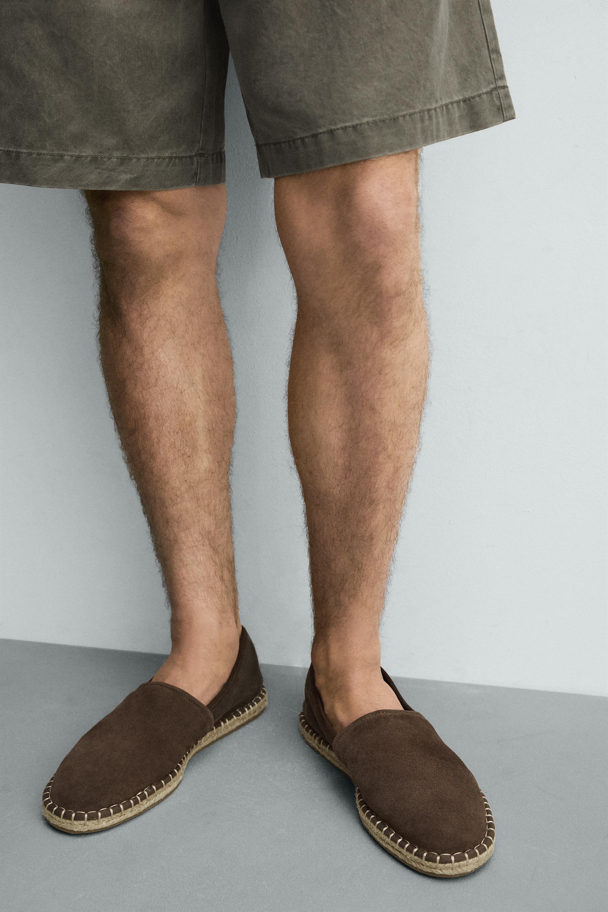 Обувь Zara COMBINATION LEATHER ESPADRILLES — фото 3