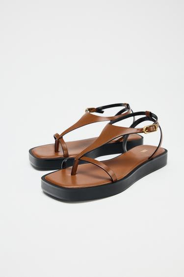STRAPPY PLATFORM SANDALS - Brown by Zara - Image 4