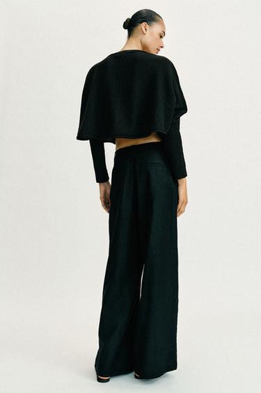 PANTALON LARGE AVEC LIN - Noir de Zara - Image 5