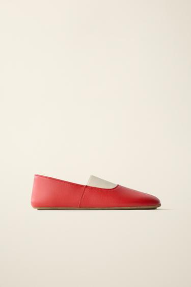 LEDERBALLERINA CREATED BY CARAMEL LONDON X ZARA - Rot von Zara
