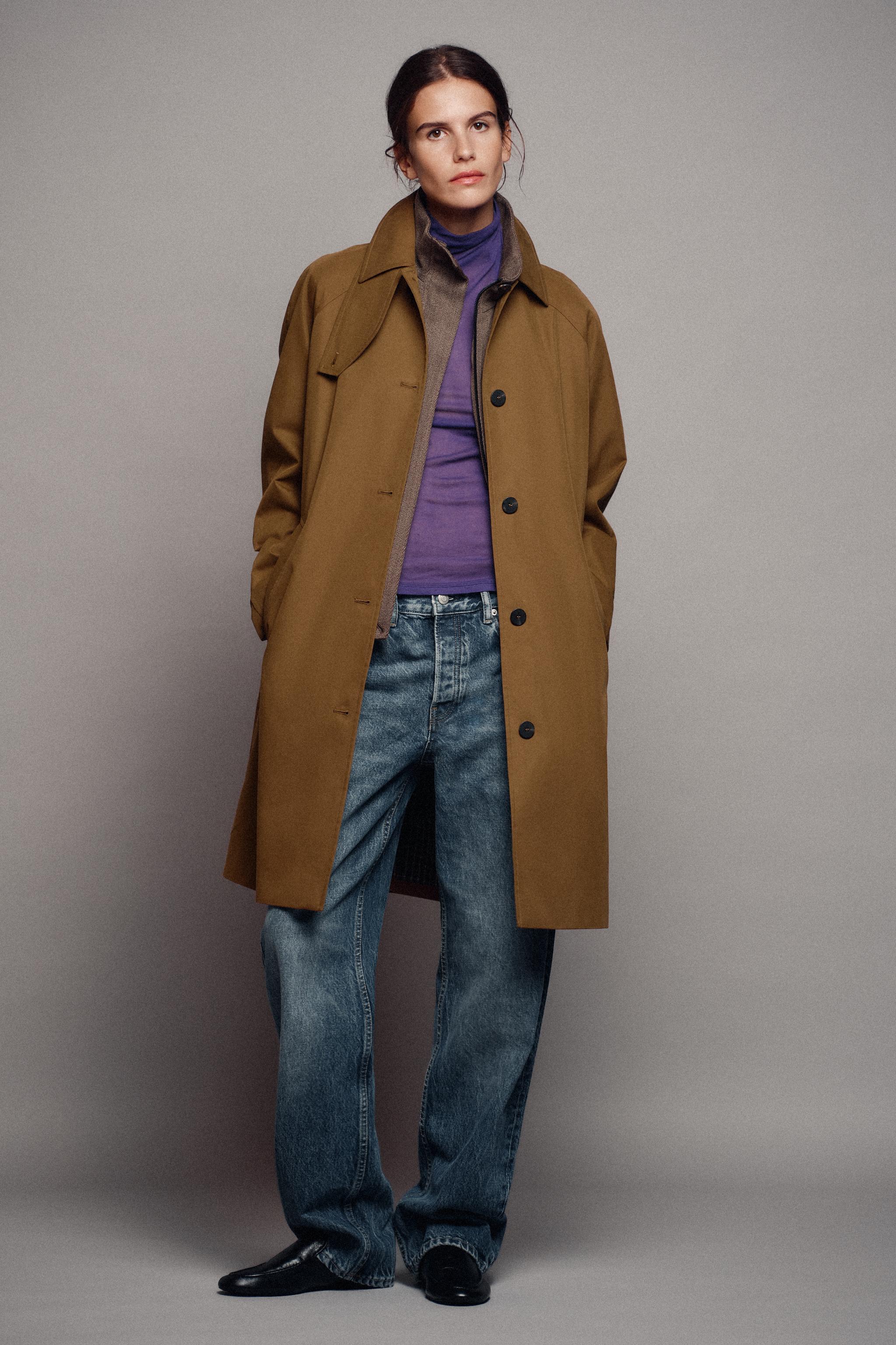 ZW COLLECTION MIDI TRENCH COAT - Dark camel | ZARA United States