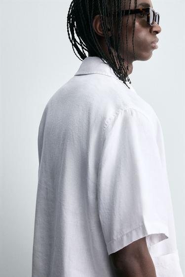 CHEMISE 100 % CHANVRE COUPE DÉCONTRACTÉE - Blanc de Zara - Image 5