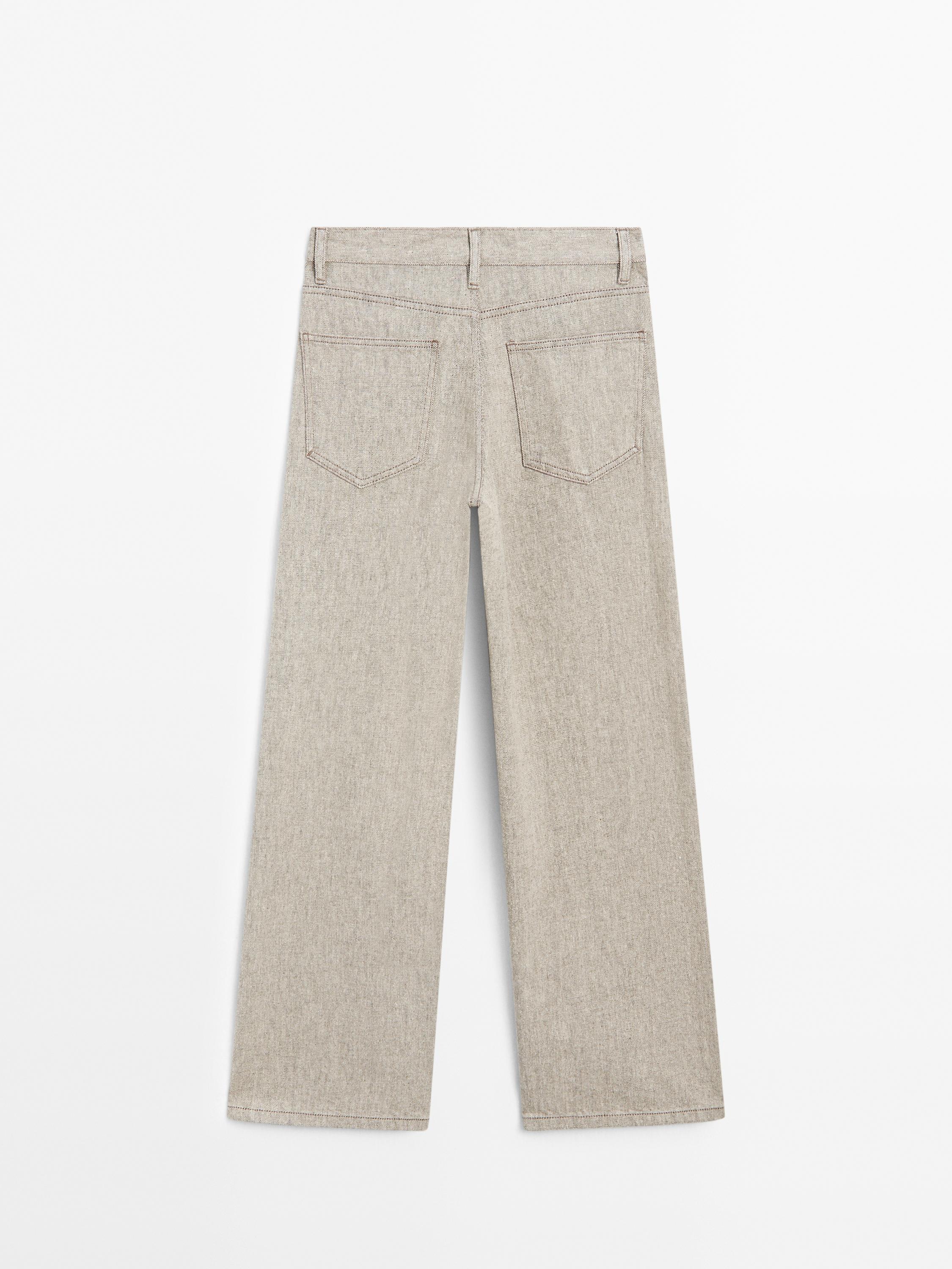Jean wide leg taille moyenne