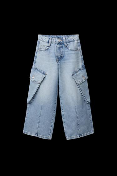 Zara CARGO JEANS WITH POCKETS - Blue - Image 0