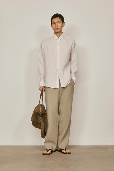 Zara Extra-fine 100% linen shirt - LIMITED EDITION - White - Image 0