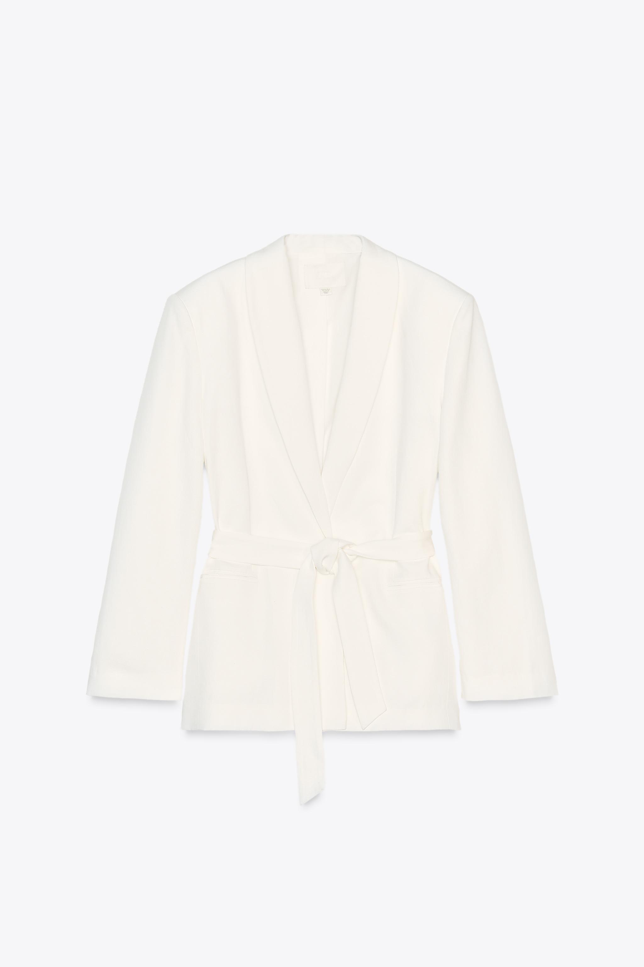 OVERSIZED BLAZER WITH BELT - Ecru | ZARA United States