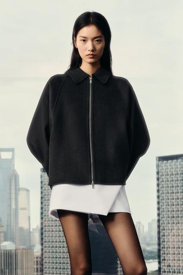 WOOL ZIP JACKET ZW COLLECTION - Black by Zara