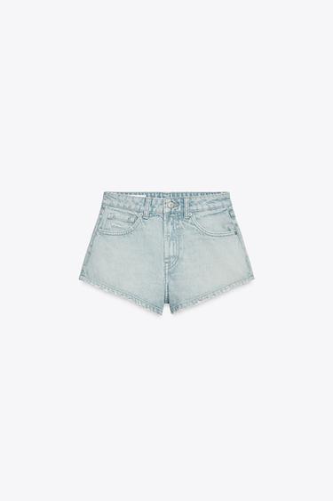 SHORT MINI EN JEAN TRF TAILLE NORMALE - Bleu ciel de Zara - Image 4