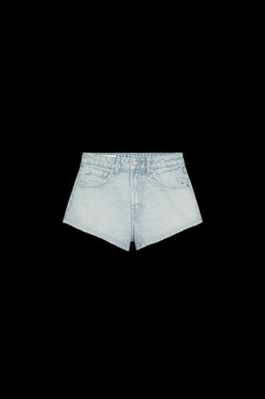 SHORTS MINI DENIM TRF TIRO MEDIO - Celeste de Zara