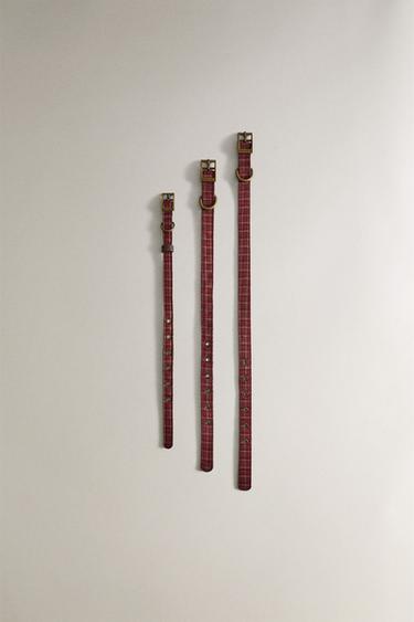 Zara LEATHER CHRISTMAS DOG COLLAR - 暗紅色