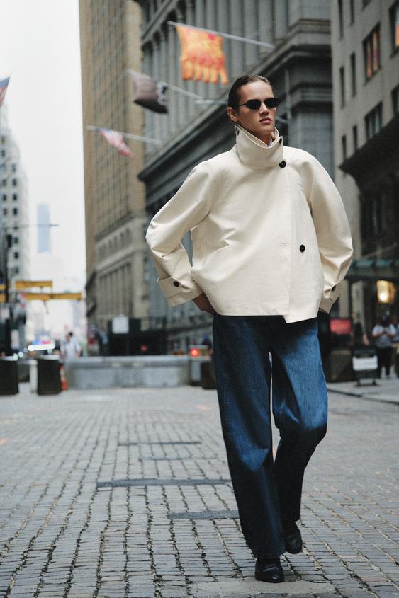 ZW COLLECTION SHORT TRENCH COAT - Bone by Zara - Image 0