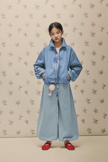 Zara 飛行員牛仔外套 - 藍色