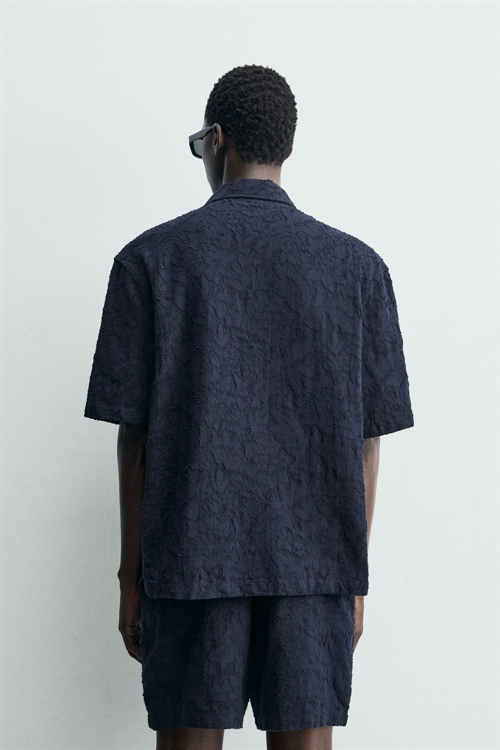 TEXTURED JACQUARD SHIRT - Navy blue | ZARA United States