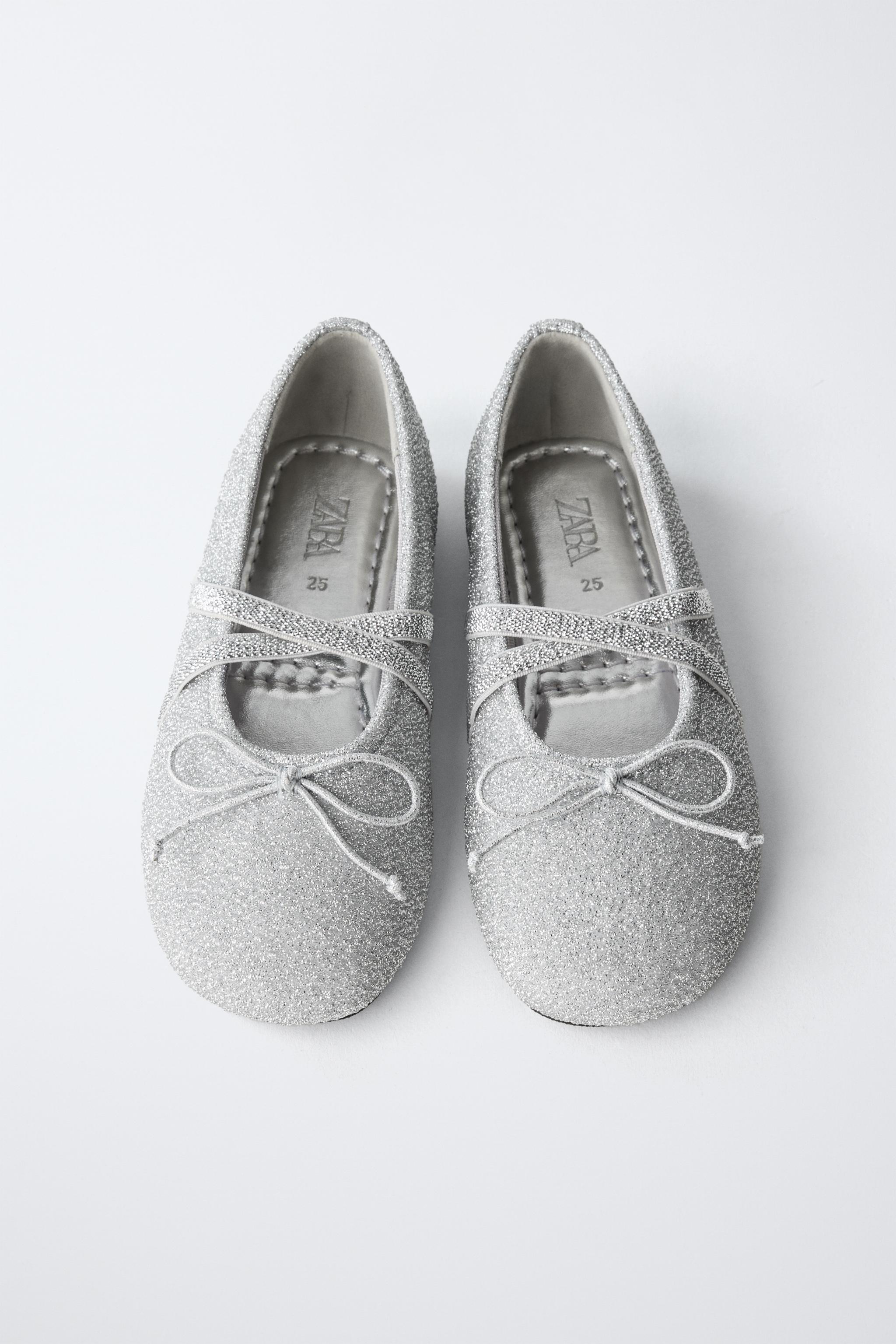 SILVER PARTY BALLET FLATS