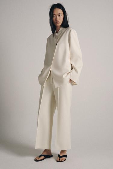 ZW COLLECTION CROPPED TROUSERS WITH SEAMS - Light beige by Zara - Image 2