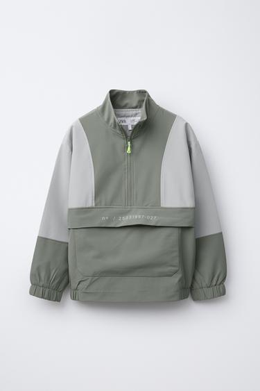 MOLETOM TÉCNICO COM ZÍPER - Verde-claro da Zara