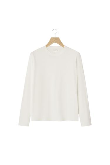 MEDIUM WEIGHT ORIGINS LONG SLEEVE T-SHIRT - Oyster-white by Zara