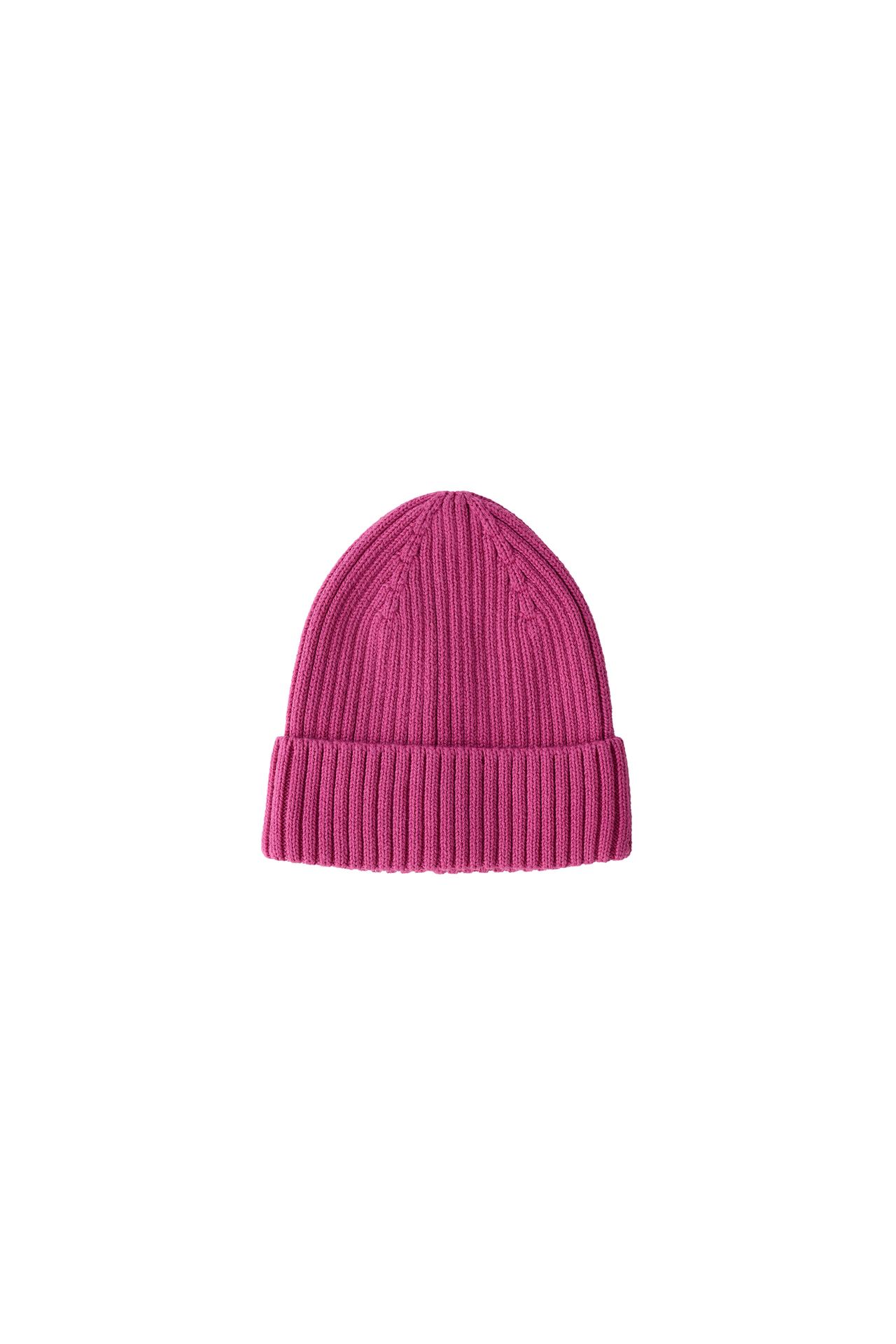 KNIT HAT — Fuchsia