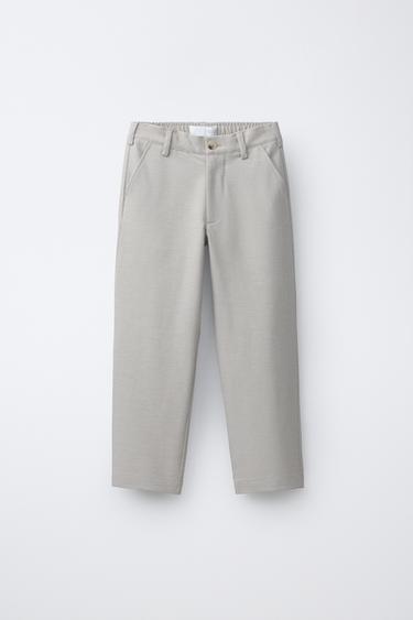 RELAXED FIT COMFORT TROUSERS - Light beige by Zara