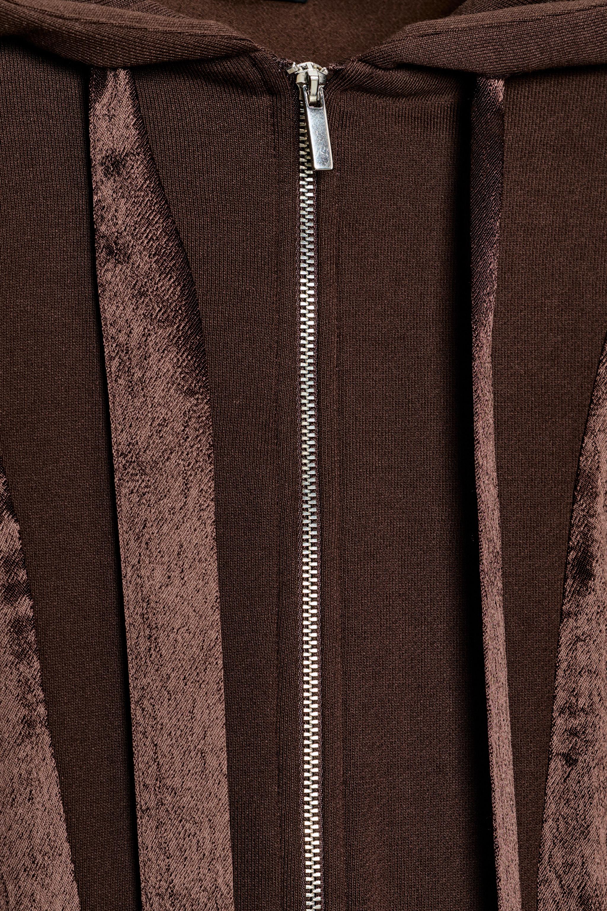 COMBINATION SATIN HOODIE SHIRT