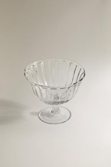 COUPE À DESSERT EN VERRE RAYÉ - Transparent de Zara - Image 1