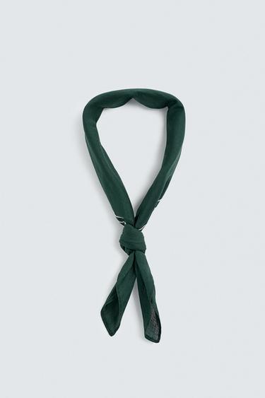 BANDANA BRODERIE CONTRASTE - Vert de Zara - Image 1