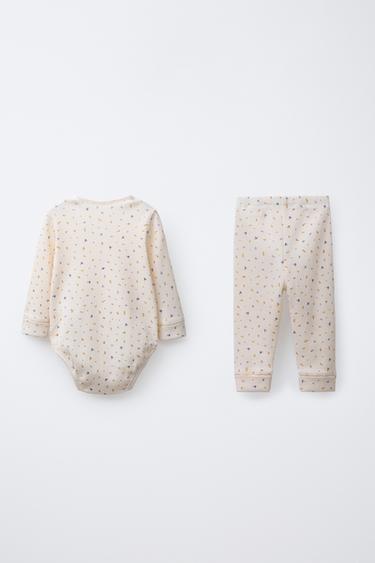 ENSEMBLE BODY ET LEGGING IMPRIMÉ FLEURS - Écru de Zara - Image 1