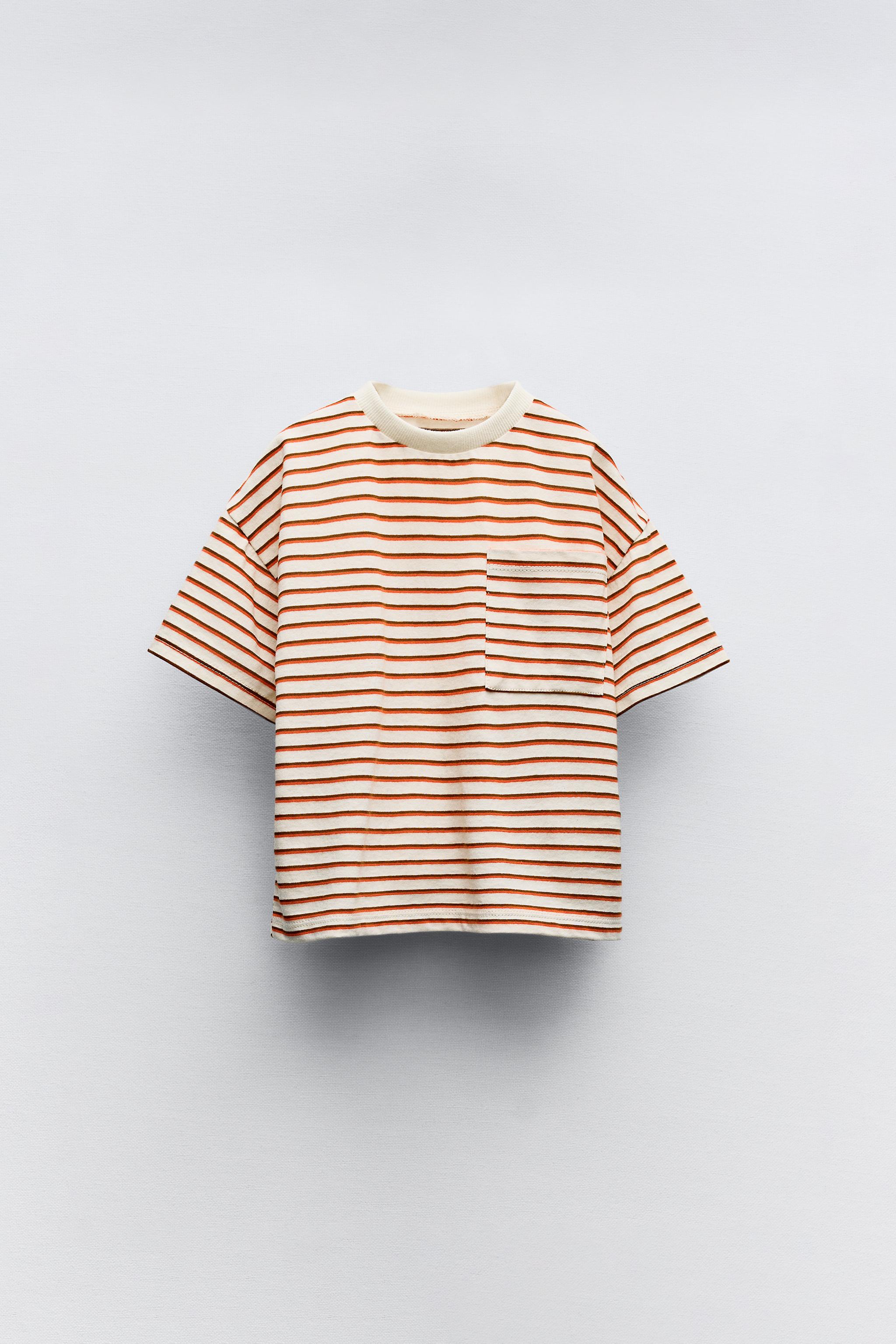 Orange striped t shirt hotsell