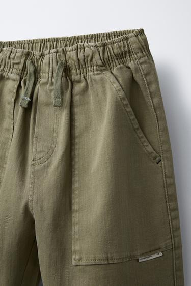 PANTALON JOGGER ÉLASTIQUE - Vert olive de Zara - Image 2