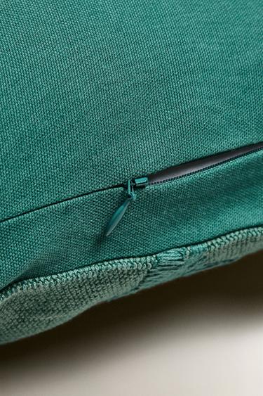 EMBROIDERED CUSHION COVER - Turquoise by Zara - Image 3