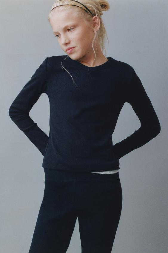 PLAYERA RIB CUELLO PICO - Marino de Zara - Imagen 0