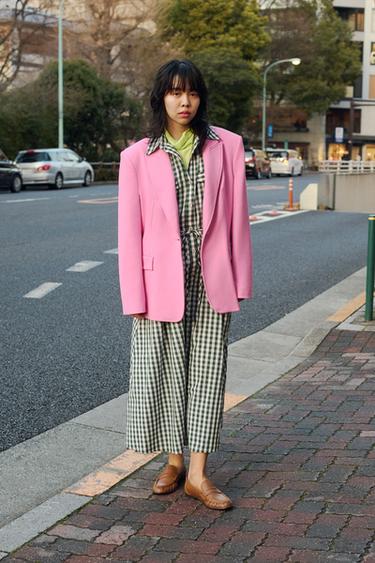 GINGHAM SHIRT DRESS ZW COLLECTION - Green by Zara