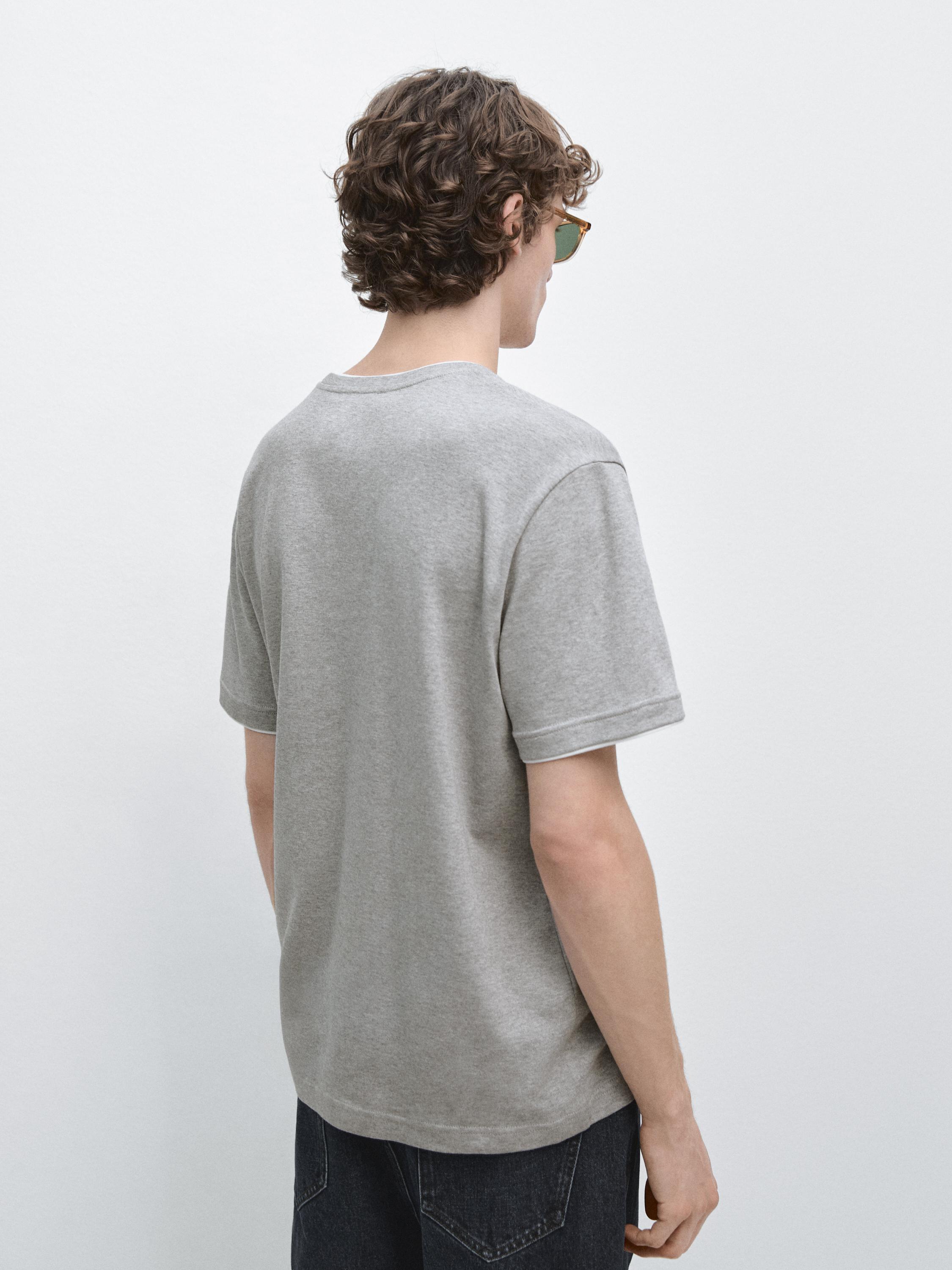 100% cotton T-shirt with contrast detail