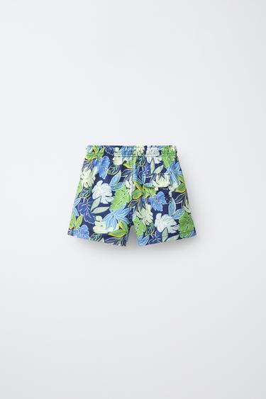 AGES 6-14 / LEAF PRINT SWIM SHORTS - Blue by Zara - Image 1