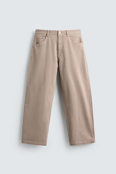 Zara RELAXED FIT PANTS - Pale pink