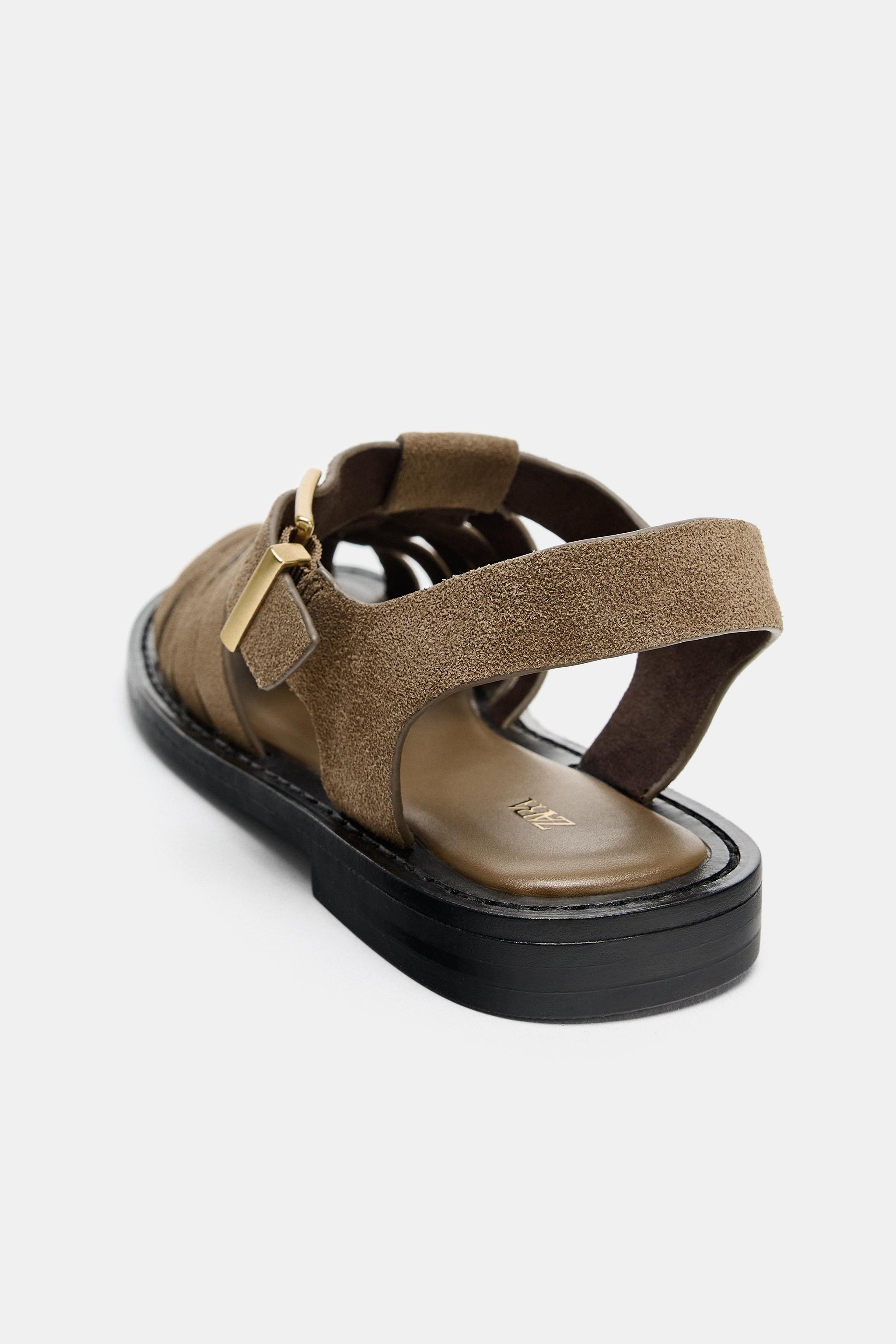 SPLIT LEATHER FISHERMAN SHOES - Beige | ZARA United States