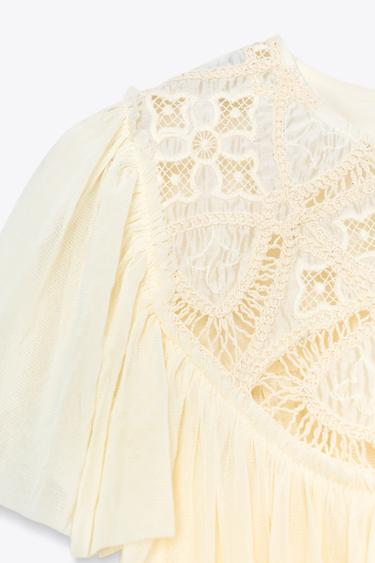 EMBROIDERED FLUID TOP - Vanilla by Zara - Image 8