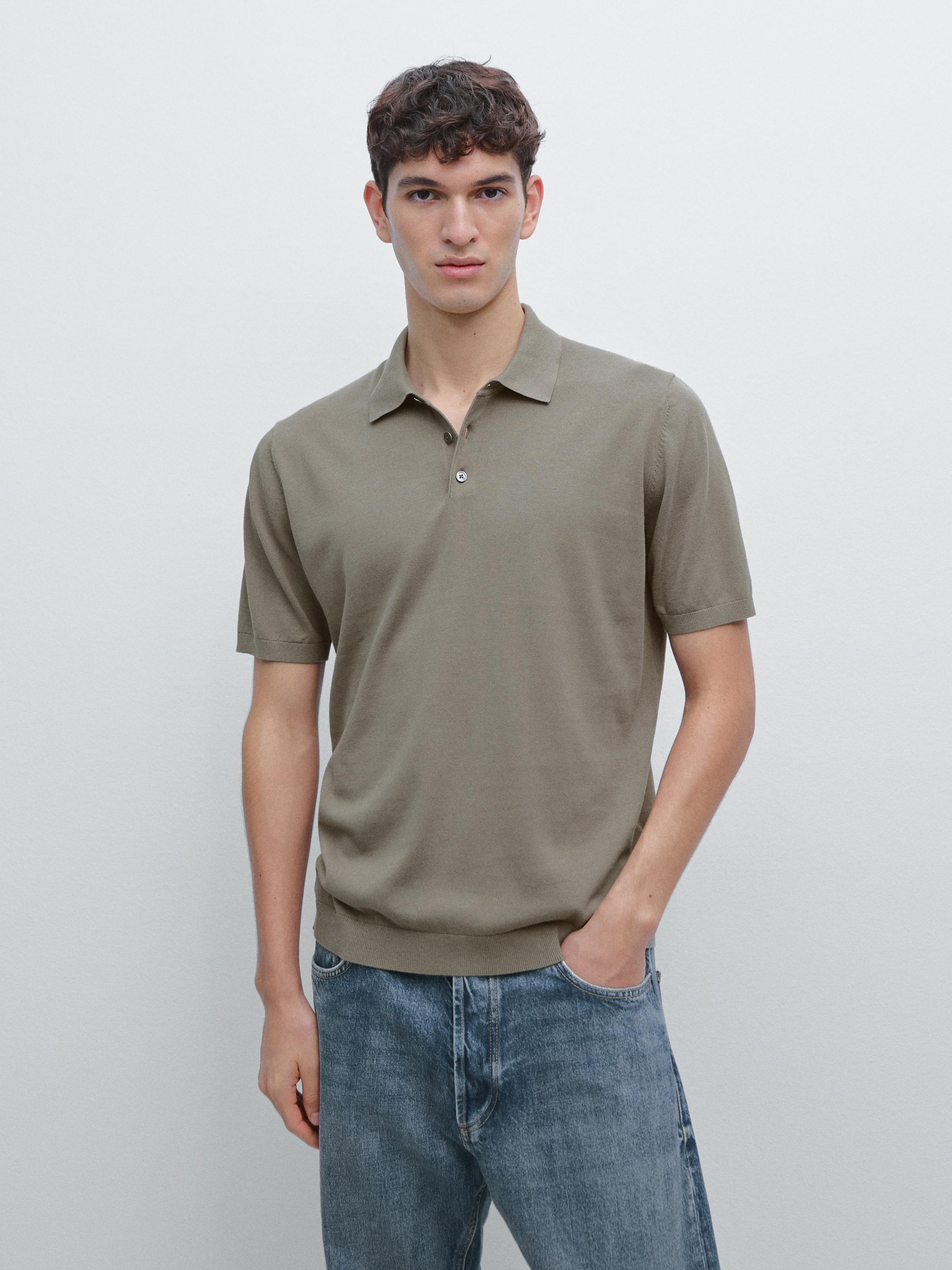 100% cotton knit short sleeve polo shirt
