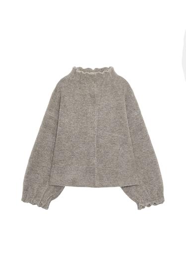 Zara KNIT BOMBER JACKET - Anthracite Gray