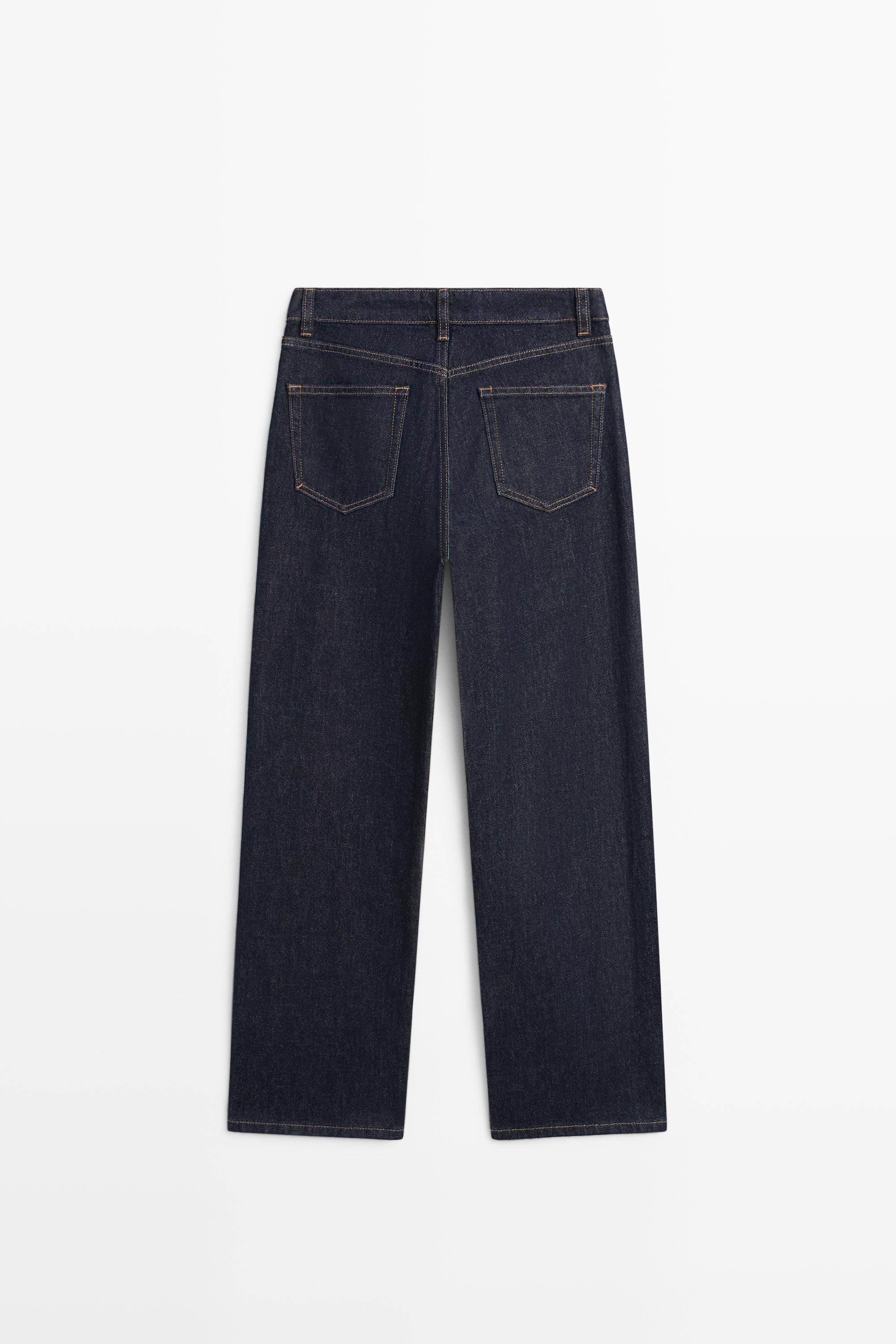 Jean straight cropped taille haute