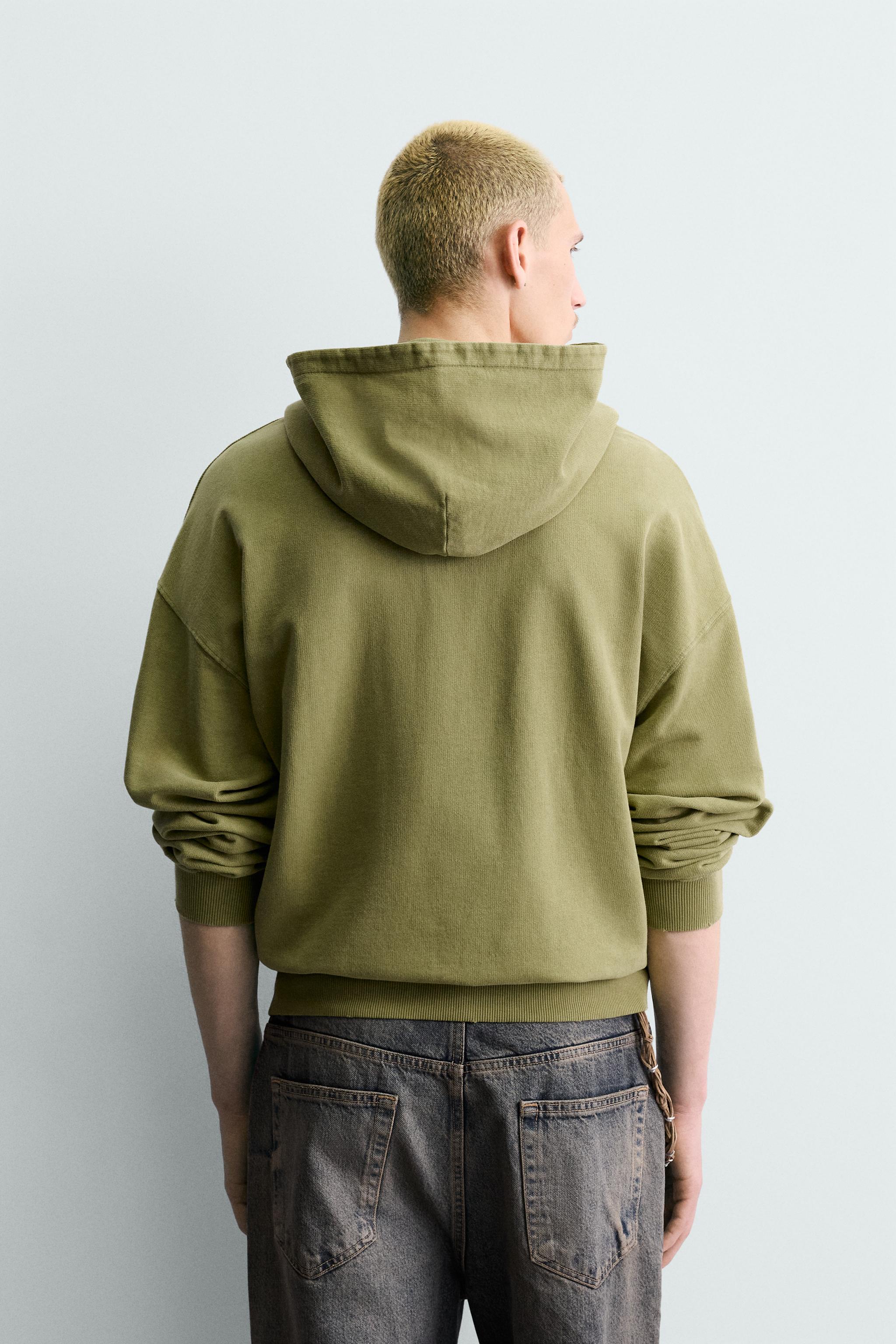 WASHED PRINTED TEXT SWEATSHIRT