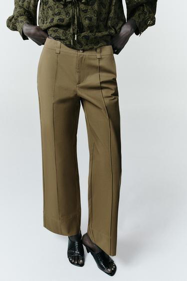 PANTALÓN RECTO NERVIO - Khaki de Zara