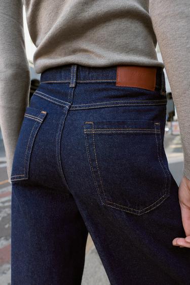 Zara Z1975 HIGH WAIST WIDE LEG COMBO JEANS - Blue