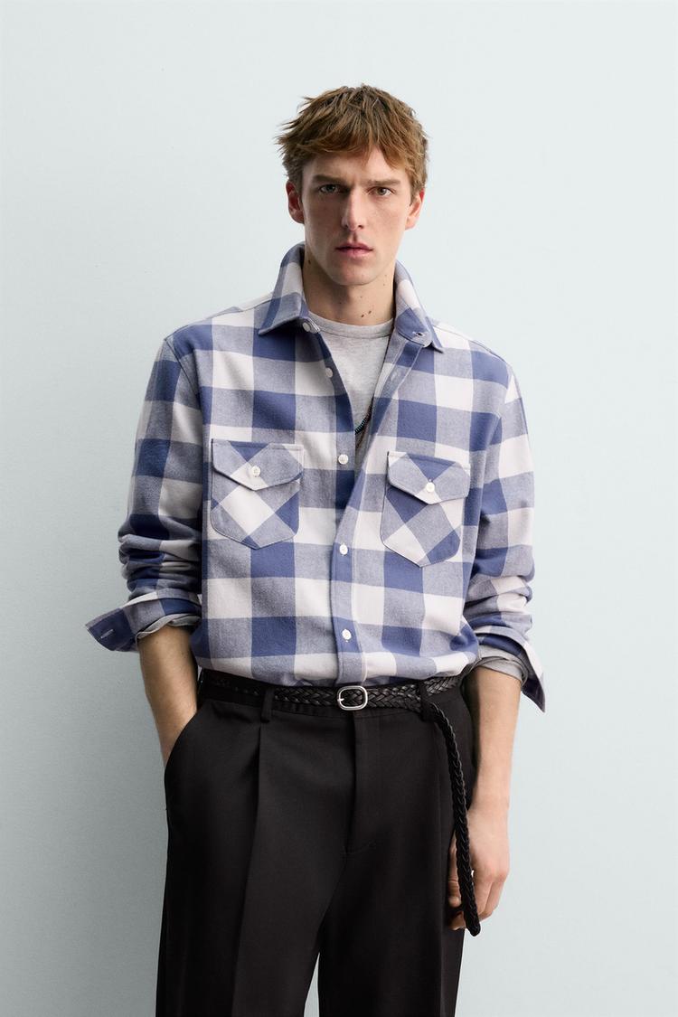 ZARA CHECK FLANNEL SHIRT AARON LEVINE X ZARA