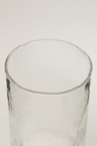 HAMMERED DESIGN GLASS SOFT DRINK TUMBLER - Transparent by Zara - Image 1