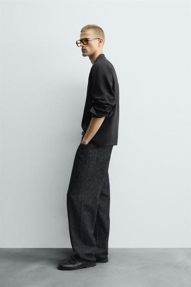CHEMISE 100 % LIN - Noir de Zara - Image 3